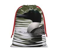 Gift Bags With Drawstring Loon Nature Birds Print Gift Sack Reusable Party Favor Gift Bags For Festive