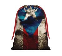 Gift Bags With Drawstring Puerto Rico Flag Print Gift Sack Reusable Party Favor Gift Bags For Festive