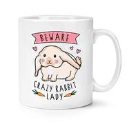 Gift Base Beware Crazy Rabbit Lady 10oz Mug Cup