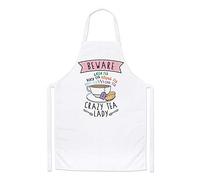 Gift Base Beware Crazy Tea Lady Chefs Apron