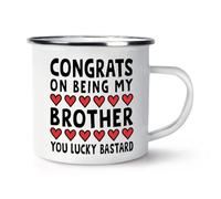Gift Base Congrats On Being My Brother You Lucky Bastard Enamel Mug Cup