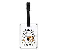 Gift Base Crazy Guinea Pig Lady Stars Visual Luggage Tag with Black Strap