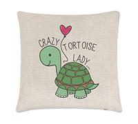 Gift Base Crazy Tortoise Lady Linen Cushion Cover