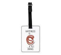 Gift Base Happiness is A Pet Snake Visual Luggage Tag with Black Strap