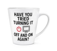 Gift Base Have You Tried Turning It Off and On Again? 12oz Latte Mug Cup