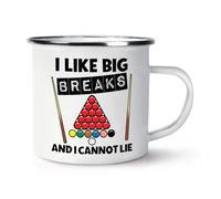 Gift Base I Like Big Breaks and I Cannot Lie Snooker Enamel Mug Cup
