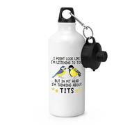 Gift Base I Might Look Like I'm Listening to You Tits Birds Sports Bottle