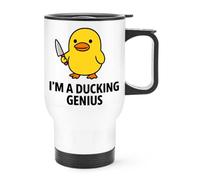 Gift Base I'm A Ducking Genius Meme Travel Mug Cup with Handle