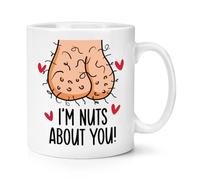 Gift Base I'm Nuts About You Balls 10oz Mug Cup Funny Valentine's Day Love