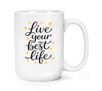 Gift Base Live Your Best Life Stars 15oz Large Mug Cup