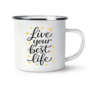 Gift Base Live Your Best Life Stars Enamel Mug Cup