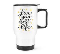 Gift Base Live Your Best Life Stars Travel Mug Cup with Handle