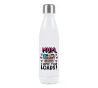 Gift Base Mum I Love You Loads Washing Basket Double Wall Water Bottle