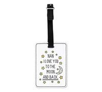 Gift Base Nan I Love You to The Moon and Back Visual Luggage Tag with Black Strap