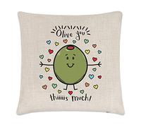 Gift Base Olive You This Much Linen Cushion Cover