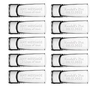 Gift Base Personalised Name Shot Shooter Glass Tall Double 60ml Multi Pack 5, 10, 20, 30, 40, 50, 100 Glasses Stag Hen Do Wedding Favour Birthday Tequila Rum Gin Whisky