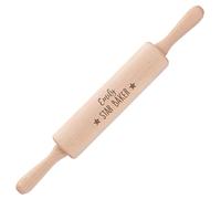 Gift Base Personalised Star Baker Revolving Rolling Pin, Beech Wood, Light Brown, 43cm(L) x 6cm(D)