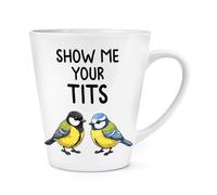 Gift Base Show Me Your Tits Blue Tits 12oz Latte Mug Cup