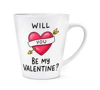 Gift Base Will You Be My Valentine Tattoo Heart Arrow 12oz Latte Mug Cup
