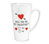 Gift Base Will You Be My Valentine YES/NO 17oz Large Latte Mug Cup