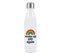 Gift Base Woke Up Gay Again Rainbow Double Wall Water Bottle