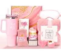 Gift Basket for Women, Best Birthday Gifts Set, Self Care Gift, Care Package, Get Well Soon Gift Box, Unique Ideas Spa Present Kit for Mom Girlfriend Her Sister Wife Friends Woman (Rose)