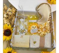 Gift Baskets for Women -Unique Gift Basket Set & Sunshine Box Care Package, Festive-Ready Golden Uplifting Gift Set forMom Wife Sister Friends Teen Girls