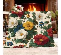 Gift Blanket Super King 180x220cm Pastoral Floral Pattern Sherpa Fluffy Flannel Soft Warm Cozy Blanket Fleece Colorful Bedding Blankets for Bed Couch Sofa Armchairs Bedroom