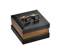 Gift Box Cufflinks And Tie Clip Set Men's Formal Suit Cuff Nails (Goud B)