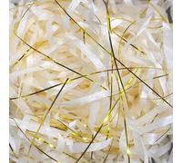 Gift Box Filling Shredded Tissue Paper, Shredded Tissue Paper Crinkle Cut Metallic Multicolor 50g/100g 2/4Pack(Champagne Golden,100g*2Pack)