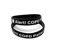 Gift Box Goodies X2 COPD Medical Alert Awareness Wristband Chronic Obstructive Pulmonary Disease UK Seller (x2 Black)