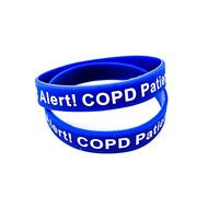 Gift Box Goodies X2 COPD Medical Alert Awareness Wristband Chronic Obstructive Pulmonary Disease UK Seller (x2 Blue)