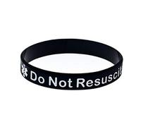 Gift Box Goodies x2 Do Not Resuscitate DNR Bracelet Silicone Wristband Medical Alert UK Seller (x2 Black)