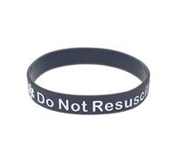 Gift Box Goodies x2 Do Not Resuscitate DNR Bracelet Silicone Wristband Medical Alert UK Seller (x2 Grey)