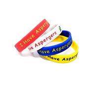 Gift Box Goodies x2 I HAVE ASPERGERS Kids Awareness Wristbands Asperger Syndrome Alert ASD UK (x2 Random)