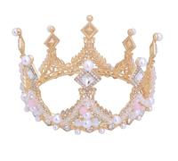 [Gift Box Packaging] Princess Tiaras Royal Crystal Crown Birthday Headpiece | Round Pearl Crystal Tiara Princess Headwear Party Christmas Halloween Carnival Dress Up Costume Wedding Hair Accessories