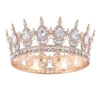 [Gift Box Packed] Princess Tiaras Women Crystal Tiara Full Round Tiara Transparent Rhinestone Bridal Queen Crown Crystal Headband Present for Women Birthday Cake Decoration Wedding Hair Accessories