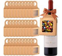 Gift Box Pcs 30 Wine for Clear Kraft Various Hanging Chocolate Box Candies Confections Cookies and Bottle with Hole Creative - Paper Window 6.3"X3.54"X1.18" Favors Truffles