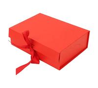 Gift Box with Lid, Gift Box with Ribbon, Folding Gift Boxes, Large for Wedding, Birthday, Christmas, Anniversary (Red)
