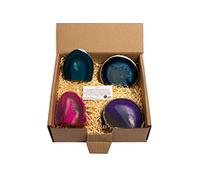 Gift Boxed Genuine Brazilian Agate Ornaments (Mixed Colours - Set of 4)