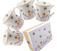 Gift Boxed Set of 4 Mugs Busy Bees Range by The Leonardo Collection