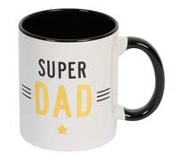 Gift Boxed White Mug with Black / Gold - Fathers Day - Super Dad
