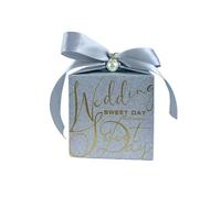 Gift Boxes Wedding Favour Boxes 20/50Pcs Candy for Bride, Groom, and Guests - Paper Packaging for Sweets and Cookies(Silver,50pcs)