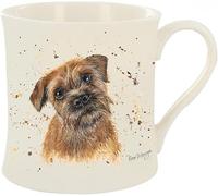 GIFT BRIT China Buddy Border Terrier Dog Tea/Coffee Boxed Mug 8.5x8cm
