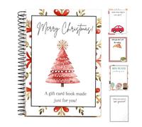 Gift Card Book Christmas, 12 Pages Merry Christmas DIYs Gift Card Booklet, Spiral Binding,Merry ChristmasCollege Survival Giftt CardBook Holder, For College Student,Family,Friends