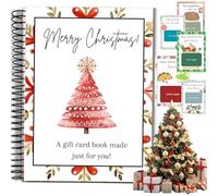 Gift Card Book for Christmas - Surprises On Every Page, DIY Spiral-Bound Merry Christmas College Survival Gift Card Book Holder, Greeting Cards Holder for College Student Graduation Gifts (B)