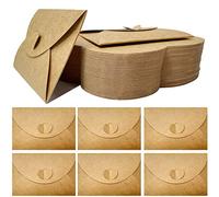 Gift Card Envelopes With Heart Clasp - 100PCS Mini Handmade Kraft Paper Envelopes for Thank You Notes, Christmas, Valentine's Day Gift Cards - Cute DIY