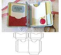 Gift Card Tags Metal Die Cuts Cutting Dies, Gift Card Holder Book Pockets Paper Cards Cutting Dies Cut Stencils for DIY Embossing Card Making Book Tags Decorative Paper Dies Scrapbooking