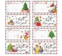 Gift Certificates with Envelopes 3.5x7 Inch- Merry Christmas Cards with Name and Address Voucher Certificates for Personal or Small Business 40 Pack
