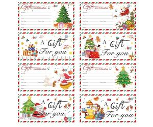 Gift Certificates with Envelopes 3.5x7 Inch- Merry Christmas Cards with Name and Address Voucher Certificates for Personal or Small Business 40 Pack